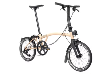 Vélo Pliant Brompton P-Line 4 Vitesses Guidon Bas Dune Sand